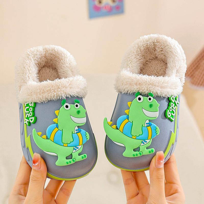 New EVA Boys' Cotton Slippers Cartoon Cute Thickened Warm Removable Cotton Slippers Girls' Baby Cotton Shoes