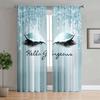 Eyelashes Rainbow Princess Gold Glitter Women Girl  Light Filtering Curtain For Living Space Bedroom Area Window Drape Decor