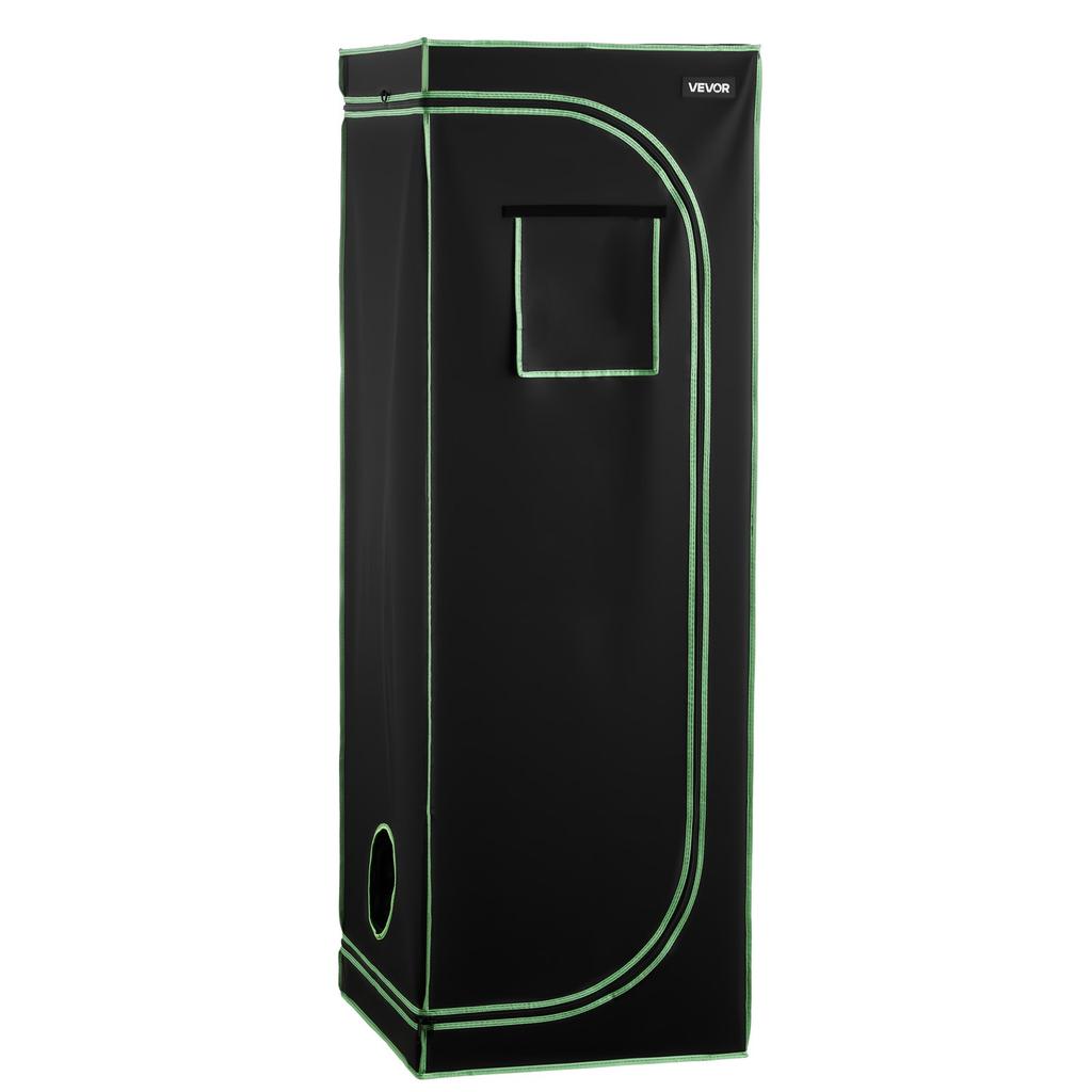 VEVOR Indoor Grow Tent, 60 x 60 x 180 cm, 600D High Reflective Mylar, Indoor Plant Tent with Observation Window, Floor Tray & Zipper