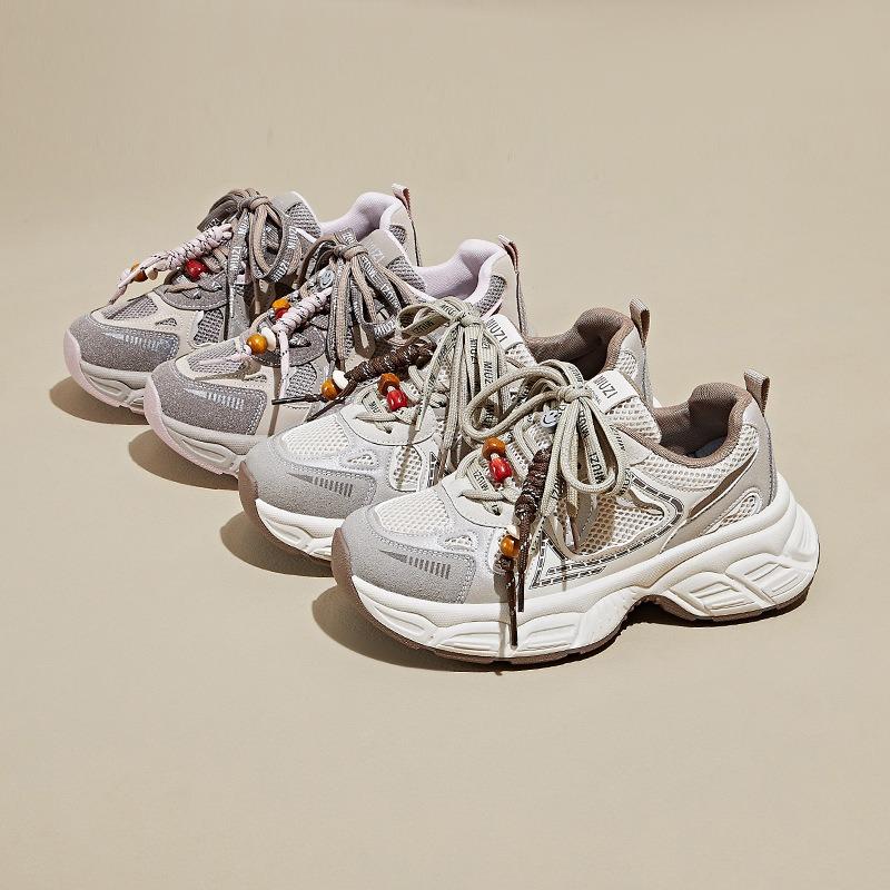 New dad shoes for women, spring student sports running casual shoes with heightened thick soles