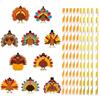 Thanksgiving Turkey-shaped Paper Straws, 10-pack, And Orange Striped Straws, Suitable For Fall Party Decorations And Thanksgiving Parties.