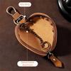 Genuine Car Key Pouch Crazy Horse Leather Key Storage Bag Key Case with Carabiner  Men/Women