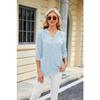 Spring and Summer Solid Colour Shirt V-neck Pullover Loose Top for Women