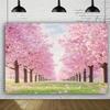 2D Cherry Blossom Tree Tunnel Backdrop Romantic Photo Background