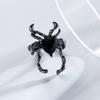 Gothic Punk Irregular Spider Webs Zircon Opening Ring Women Black Crystal Dark Animal Rings Hip Hop Fashion Party Finger Jewelry