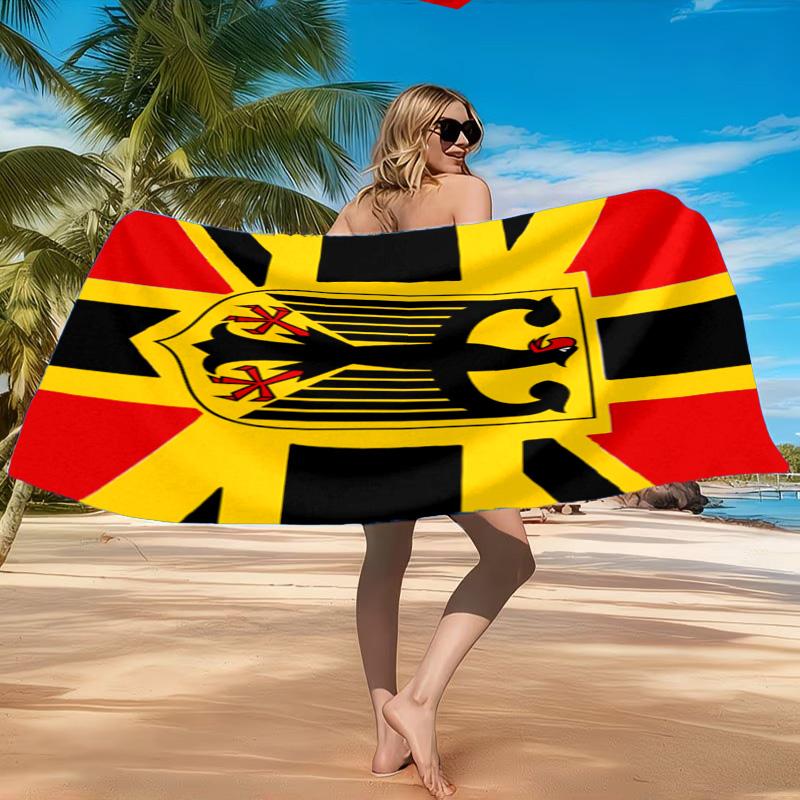 Asciugamano da Spiaggia con Emblema dell'Aquila della Germania, Asciugatura Rapida, Facile da Curare, Adatto Sia per il Fitness che per le Vacanze al Mare, Essenziale per lo Sport
