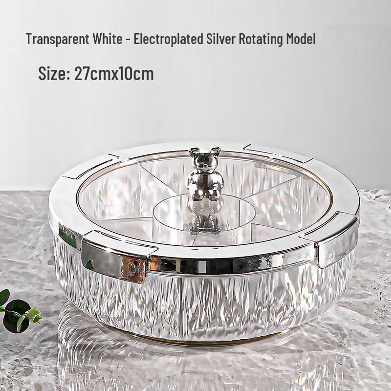 Transparent Round Plastic Fruit and Nut Serving Tray