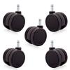 ENJOY Caster Wheel Diameter 65mm [Urethane Caster for Ergohuman Pro Chair] Durable, Quiet, Smooth, Scratch-Resistant, 11mm Shaft Diameter (Set of 5) (
