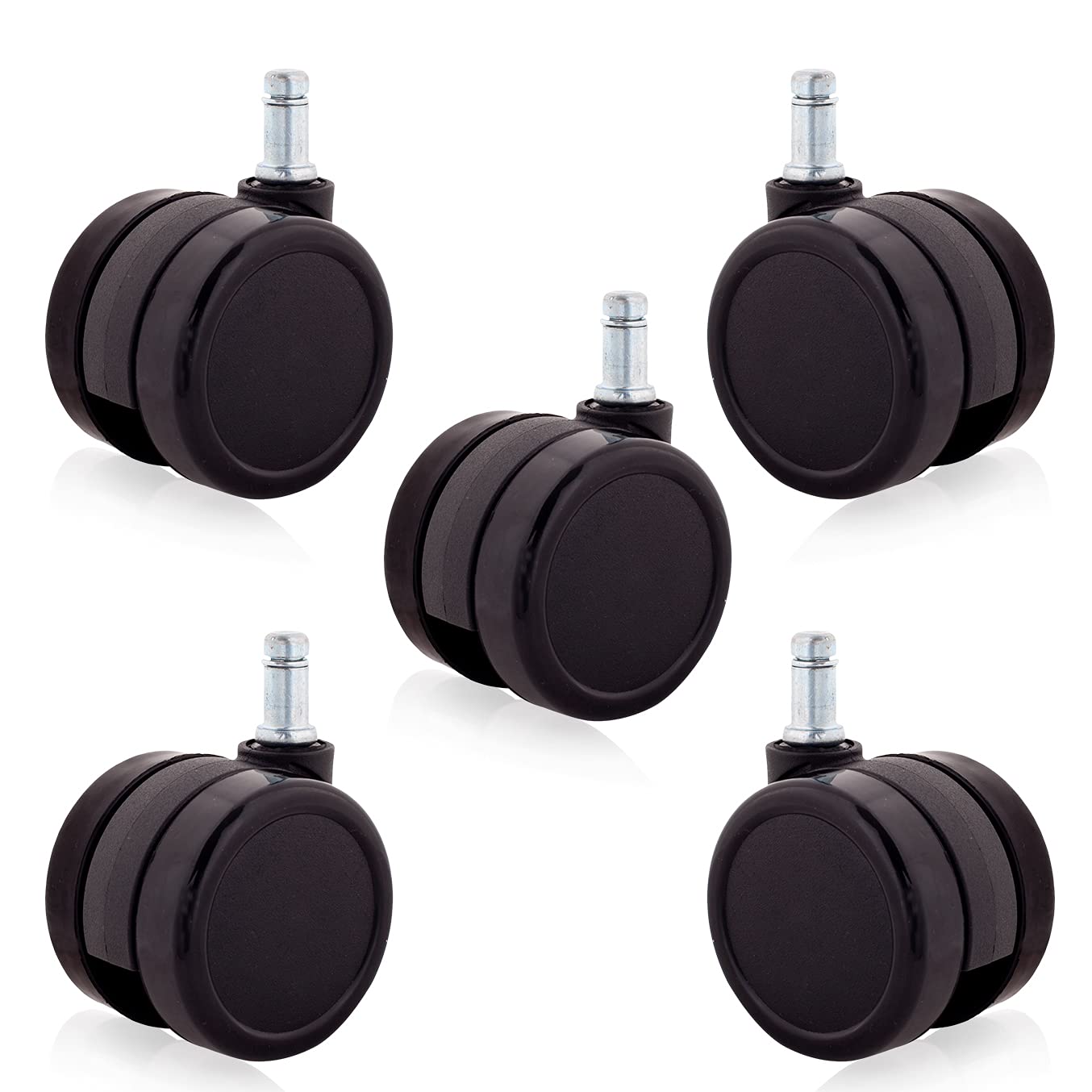 

ENJOY Caster Wheel Diameter 65mm [Urethane Caster for Ergohuman Pro Chair] Durable, Quiet, Smooth, Scratch-Resistant, 11mm Shaft Diameter (Set of 5) (