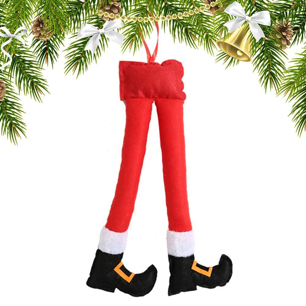 Ornaments Elf Santa Legs Plush Xmas Tree Pendants Durable Christmas Decor  Home