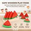 Wooden-Watermelon Toy for Kids Educational Fruit Model Role Play Gift for Boys and Girls Summer Present