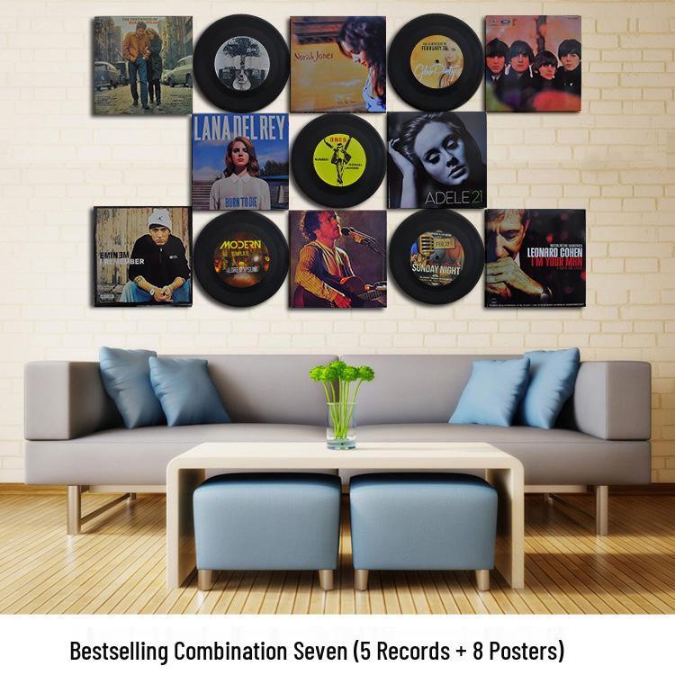 Retro vinylová deska nástěnná dekorace plakátové samolepky pro bar, kavárnu, restauraci a obchod s mléčným čajem