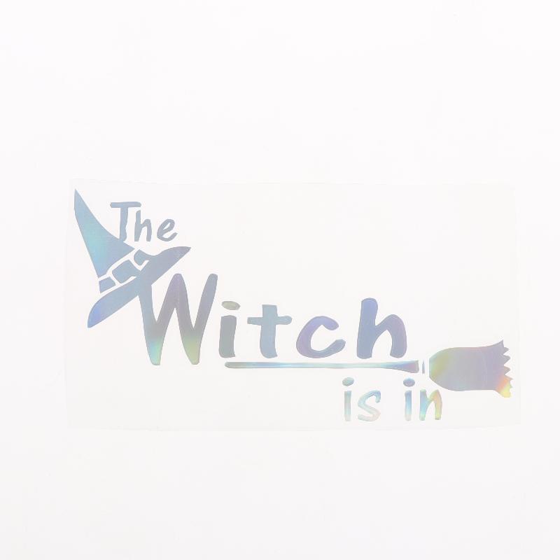 Car Sticker "The Witch Is In" Creative Letter Decal Waterproof Universal Fit for Auto Truck Motorcycle Rear Windshield