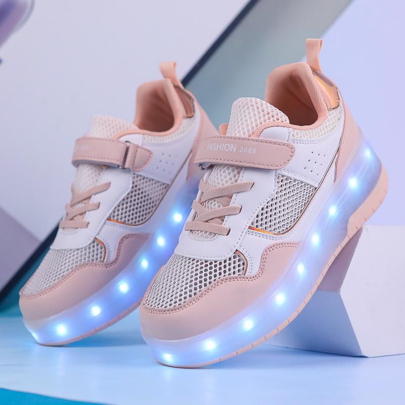 Summer Kid's Luminous Sneaker Rubbing Shoes Children's Shoes Charging Lamp Shoes Kids Glowing Sneakers