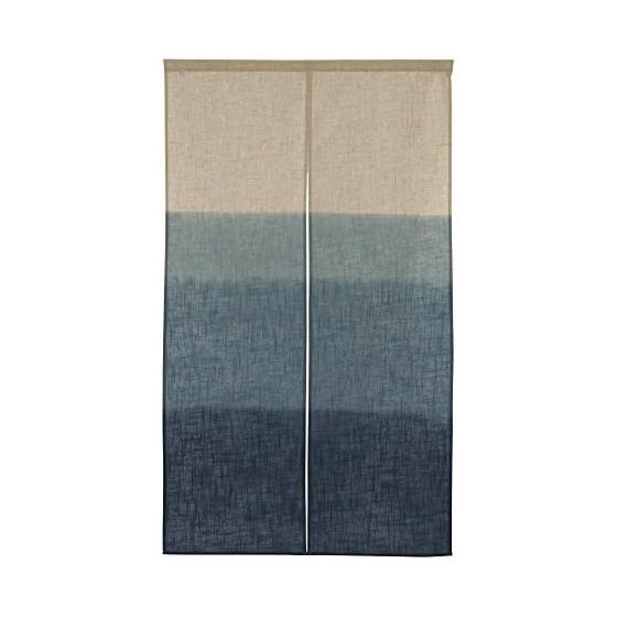 narumikk Japanese style curtain, made in Japan, tiered, blue, 150cm length, 17-606