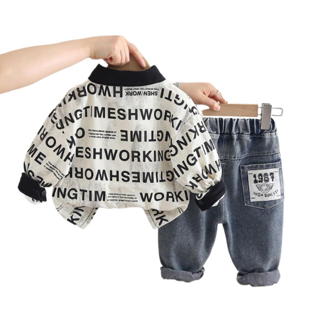 Kids Casual Long-Sleeve Set, Comfortable Daily Wear Outfits