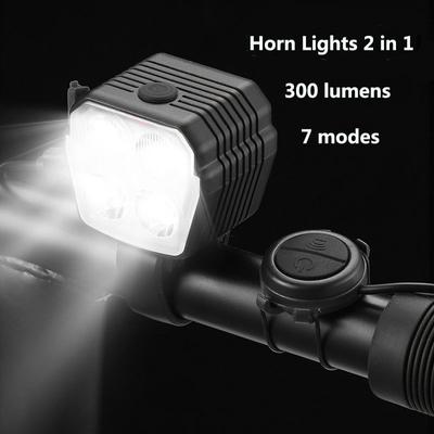 2-in-1 Bike Riding Horn Light  Mountain Bike Headlight  High Brightness Bicycle Headlight Bike Headlight