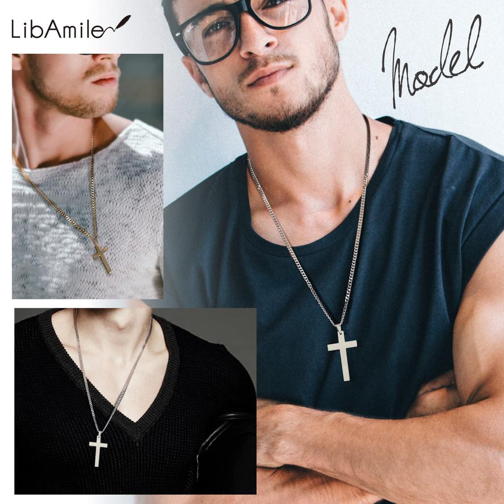 Cross Necklace for Cross Pendant [Genuine] Men, Fashionable, (GOLD)