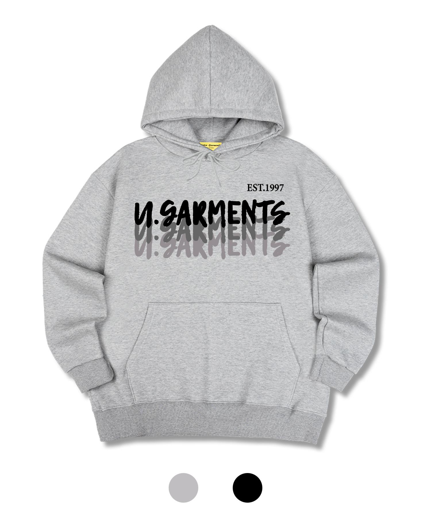 Union Garments Triple Logo Hard Terry Oversized Hoodie Gray/L