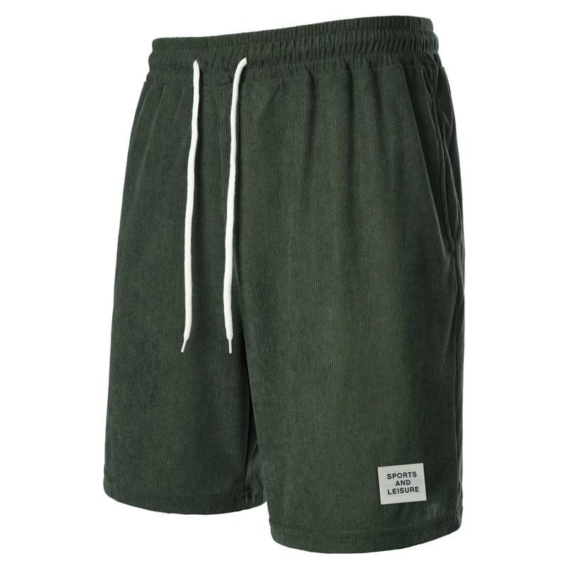 Summer New Style Men's Solid Color Sports Pants Corduroy Simple Five-point Shorts Loose And Comfortable Casual Pants