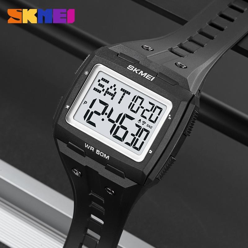 Glow-in-the-dark square Harajuku style fashion watch multifunctional electronic watch silicone strap waterproof