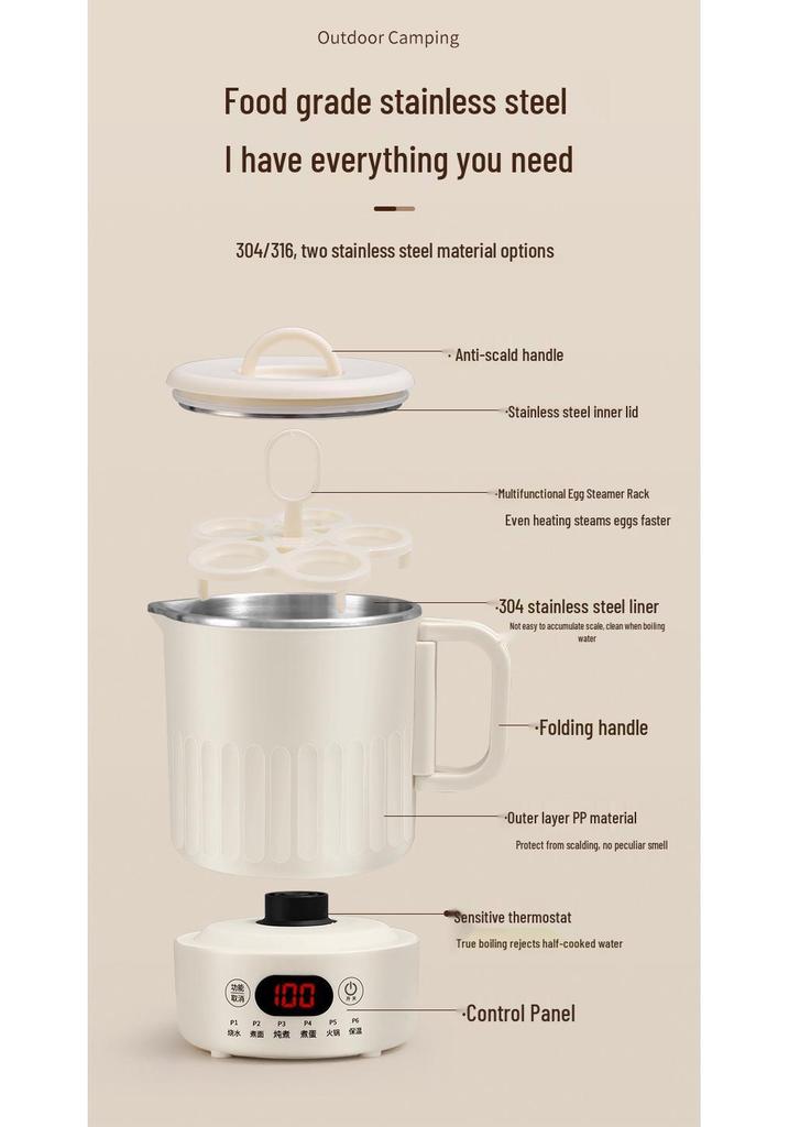 Portable Folding Electric Travel Kettle & Water Bottle