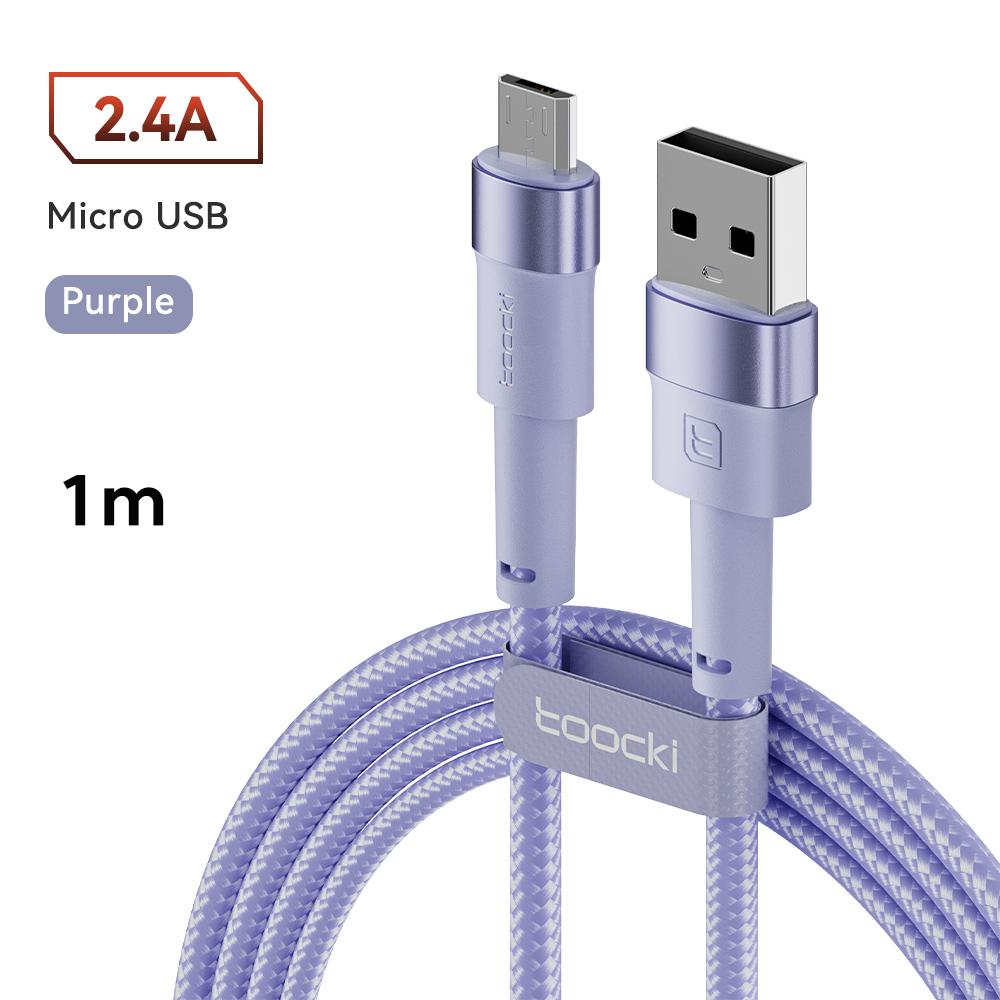Toocki 2.4A Micro USB Cable for Samsung Redmi Fast Charging PD Quick Charge Micro Cable for Fan Earphone Charger USB Data Cord