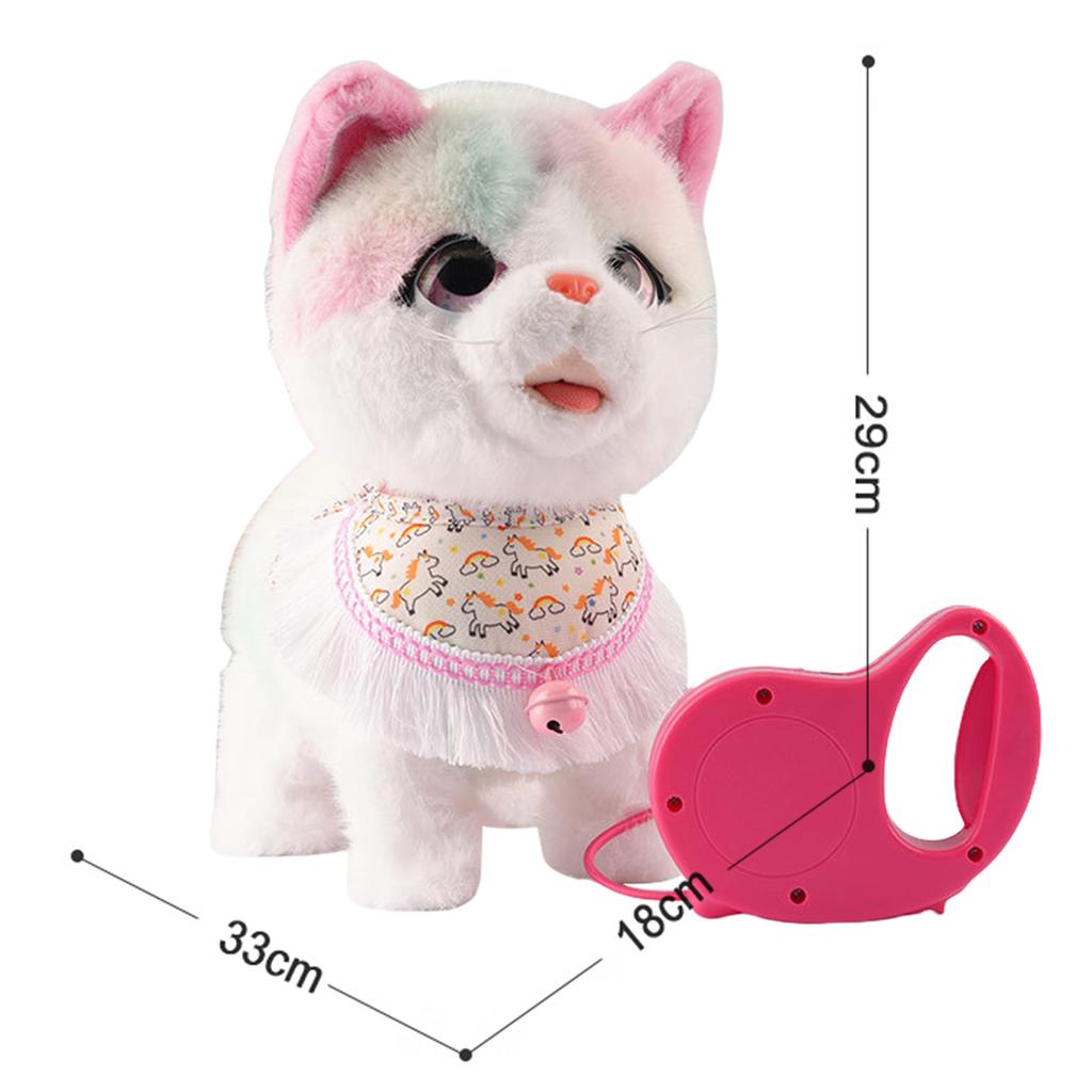 Electronic Interactive Plush Toy with Remote Control Leash Realistic Robot Puppy Toy for Ages 4 Up