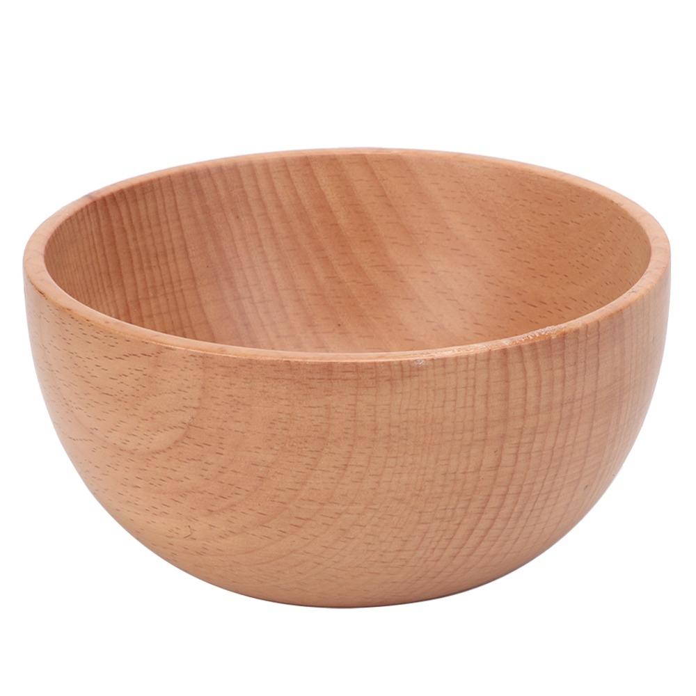 Whole Carved Soup Bowl Wooden Wood Tableware Reusable Rice Bowl Restaurant M