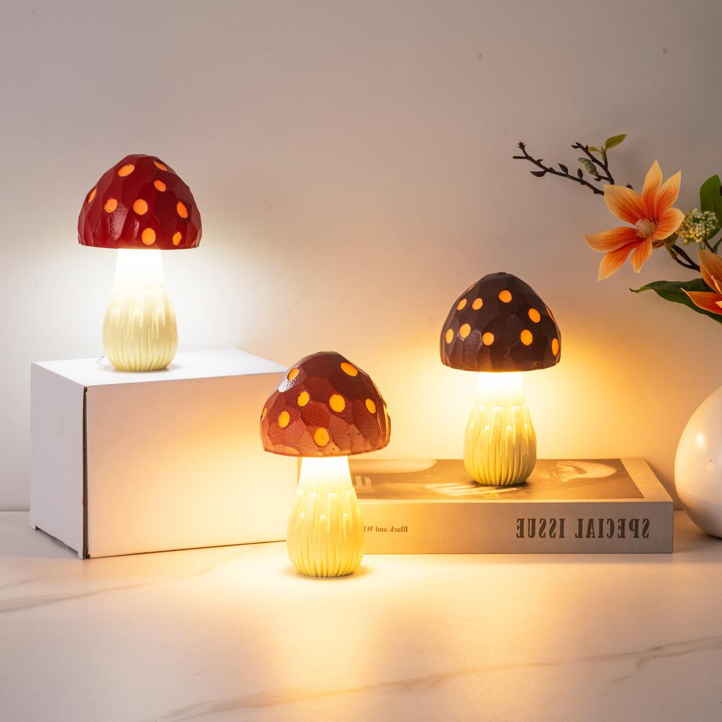 Nordic Mushroom Table Lamp Bedside High-end Ambient Light Decoration Creative Bar Desktop Night Light