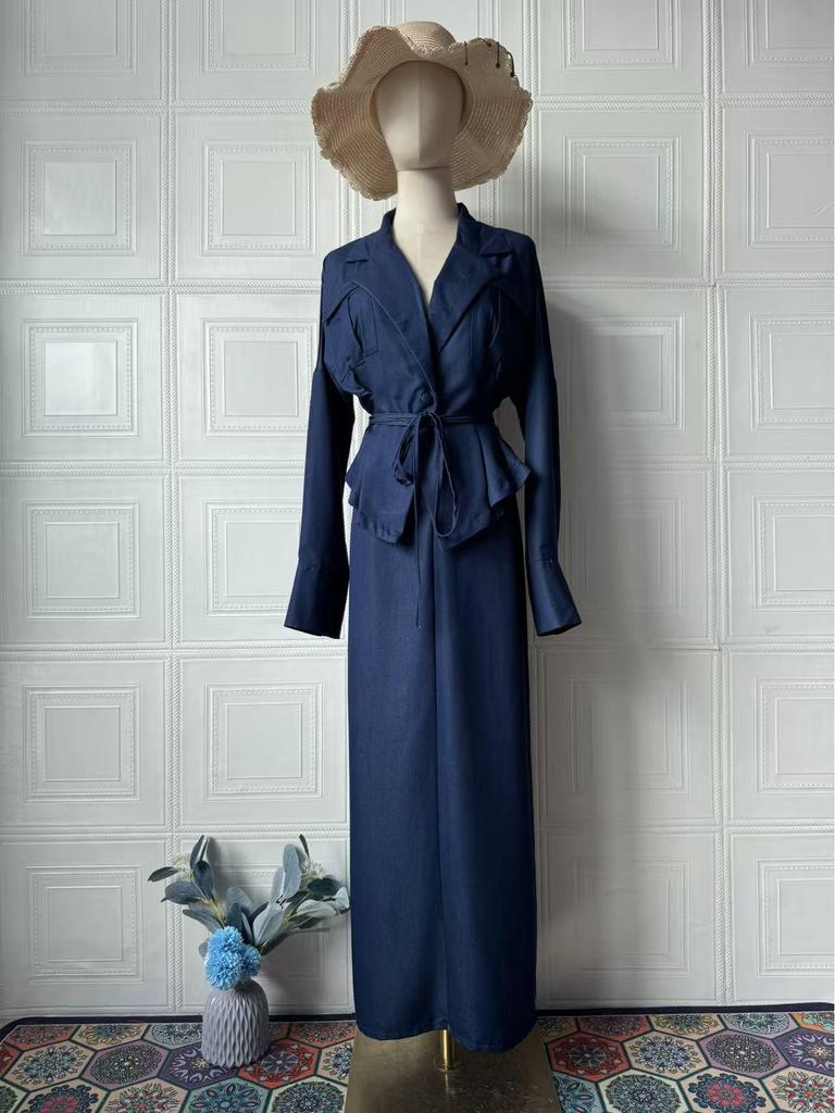 Elegant Long Sleeve Skirt Set: European & American Autumn Fashion 2025