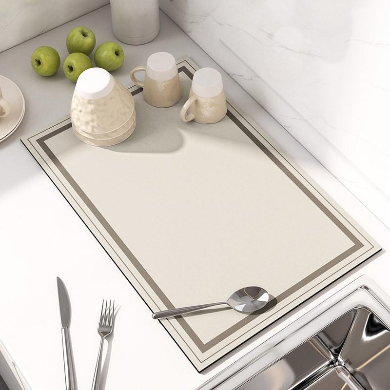 Suport Absorbent Diatomit Rezistent la Căldură Covoraș de Uscare Absorbție Rapidă a Apei Covoraș de Blat de Bucătărie Covoraș Pătrat pentru Masă