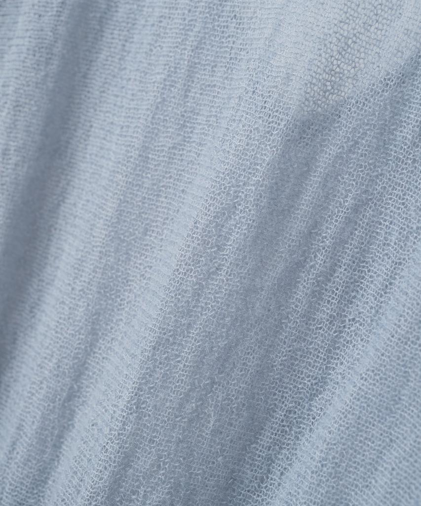 MILLO WOMEN Sheer Deep V-Neck Knit [Ash Blue]