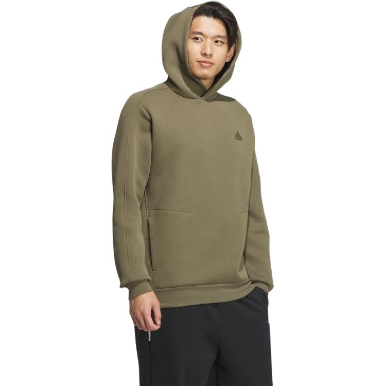 Adidas Minimalist Casual Sports Hoodie Unisex Hoodies Rock-Olive-Green JE8630