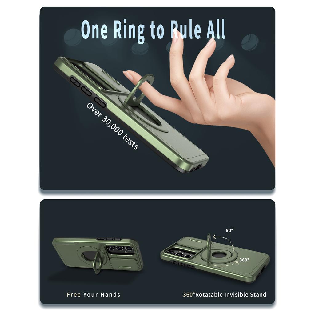 Etui na Samsung Galaxy A35 5G z przesuwaną osłoną aparatu TPU+PC Ochraniacz telefonu