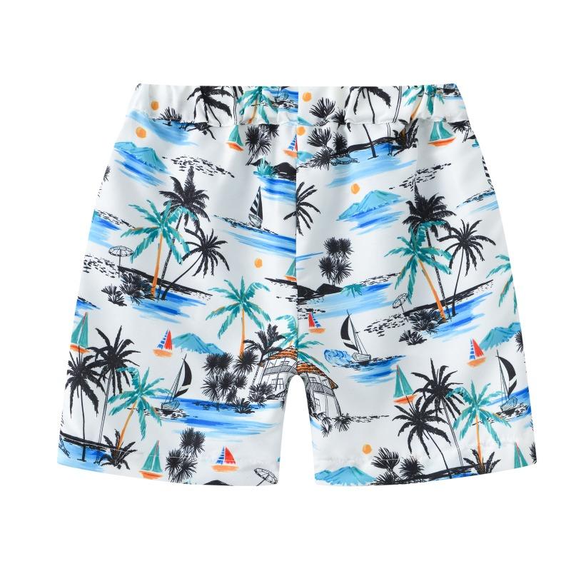 Summer new Zhongda children s casual shorts boys and girls fashion printed coconut multi-color thin beach pants XXL