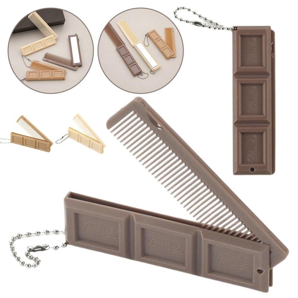 2-in-1 Hair Comb Chocolate-Shaped Keychains New Styling Tool  Gift