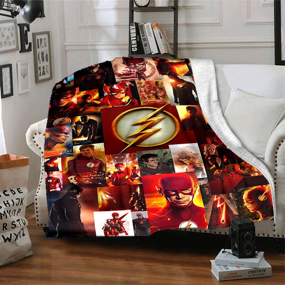 1pc Flash Speedster Flannel Throw Blanket Lightweight Soft Warm All Season Blanket for Sofa, Bed, Travel, Camping L1024214
