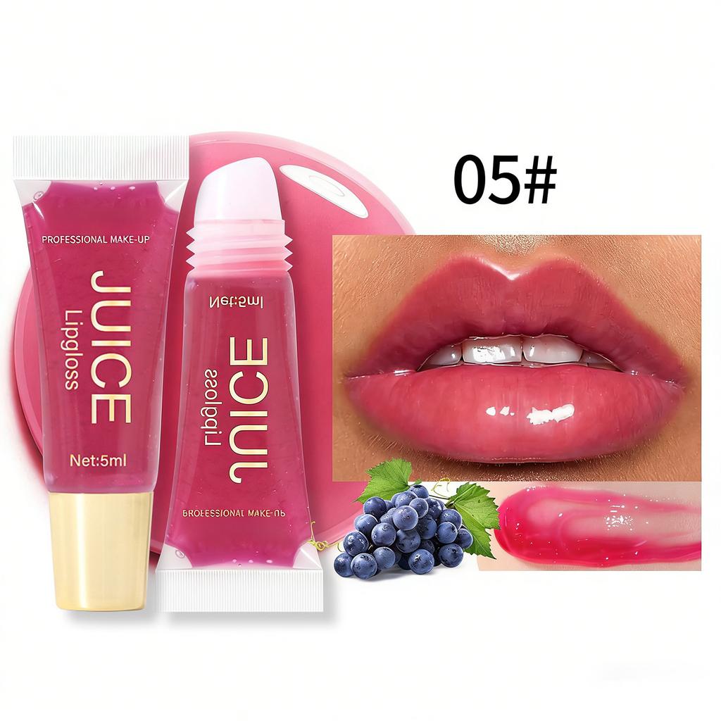 Plumping Lip Oil with Fruit Flavor, Mirror Shine Gloss - Long-Lasting Hydration Makeup for Women