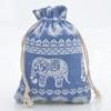 10pc Drawstring Cotton Linen Print Organizer 10x14/13x18cm Women Jewelry Cosmetics Cloth Bag Christmas Gift Bag Party Decoration
