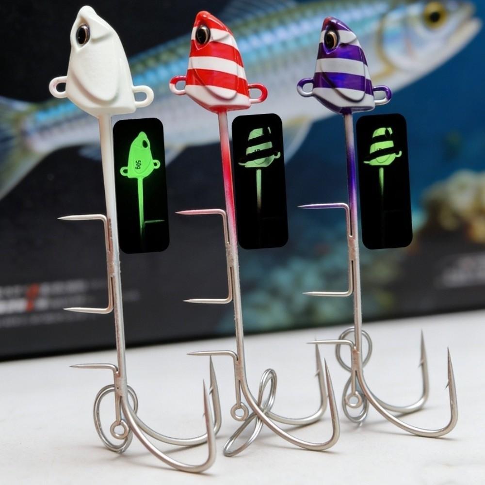 With Treble Hook Vertical Jigging Bait 60G-160G Weight Deep Sea Jig Bait Saltwater Jigging
