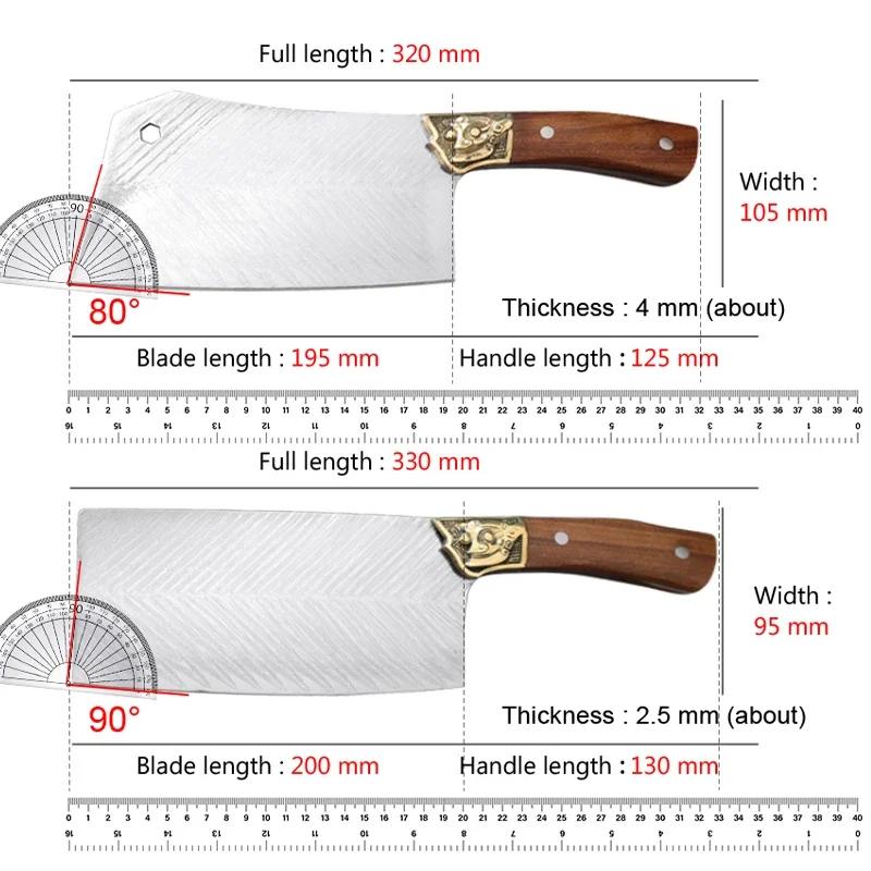 Hand Forged Kitchen Knives Chop Chicken Cleaver Meat Vegetables Boning Butcher Knife Wood Handle Chef Cooking Cleaver Knife