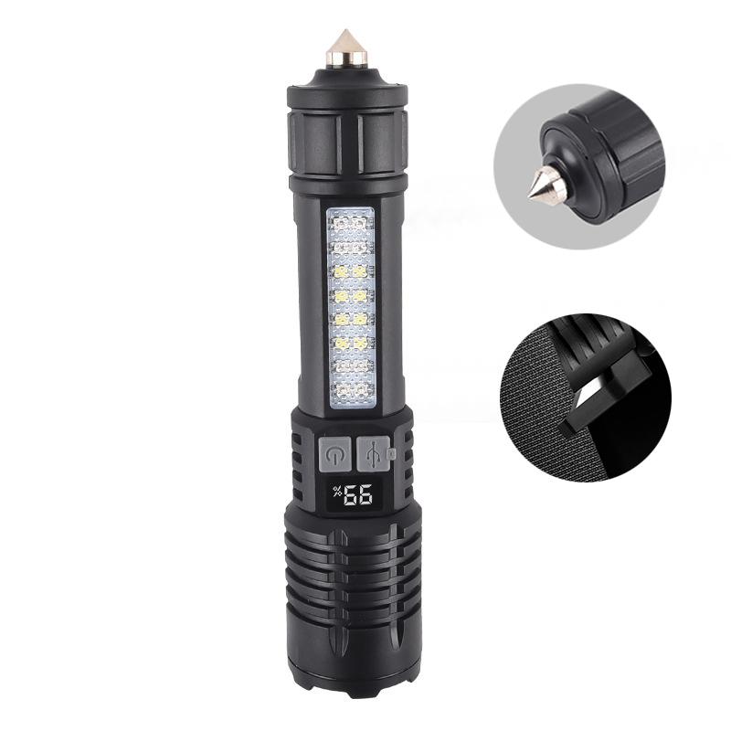 High Power LED Flashlight Type-C Rechargeable Torch 3 Modes Zoom Light Outdoor Waterproof Lantern for Emergencies Camping Hiking
