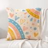 Love Rainbow Cushion Cover Linen Organic Fabric DoubleSided Printing Sofa Breathable Home Decor Gift Pillow Case