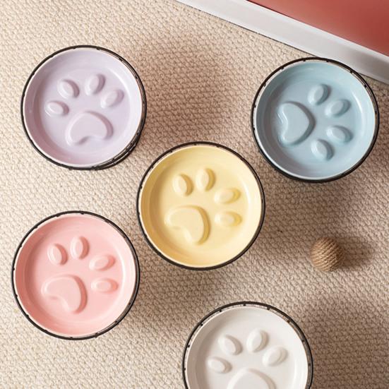 Yousheng Ceramic Slow Feeder Bowl, Slow Feeding Dog Bowl, Prevents Choking And Vomiting, Pet Food Dish for Cats