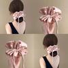 Hair Tie Double Layer Pleated Bowknot Design Hair Band Adjustable Elastic Hair Rope Soft Non-Slip Hair Accessory