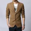 Men's Korean Style Slim-Fit Cotton Blazers - Spring & Autumn Two-Button Jackets In Large Sizes