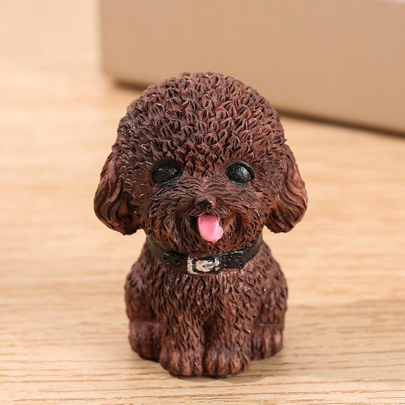 Four Color Puppy Resin Creative Simulation Cartoon Decoration