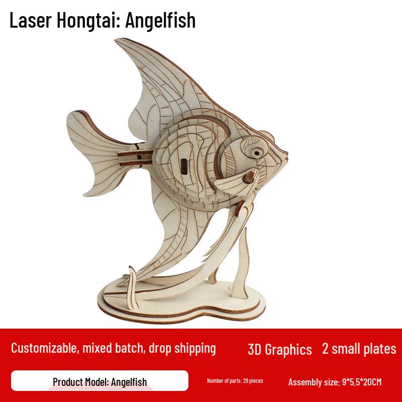 Marine Life Series 3D Wooden Puzzle - Challenging Educational Toy Display