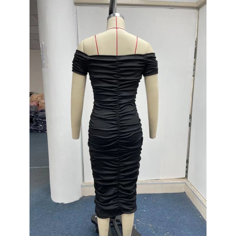 Sexy, elegantes Midikleid mit One-Shoulder-Rüstung für Damen
